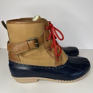 DEPT222 Women's Lace Up Hiking Boots with Red Laces Size 10M Grayson-0850